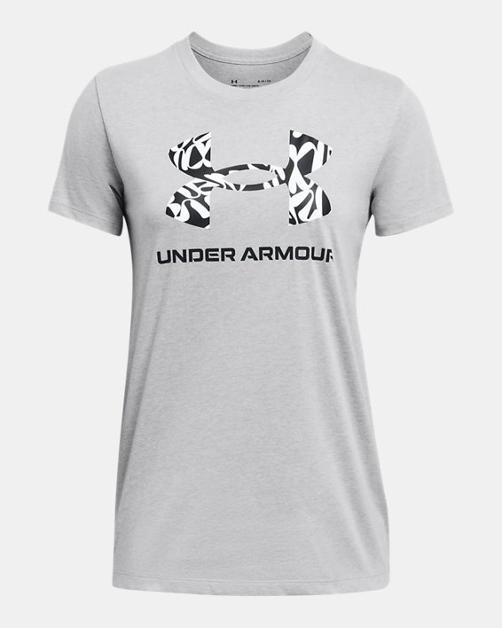 Women's UA Rival Logo Short Sleeve in Gray image number 2